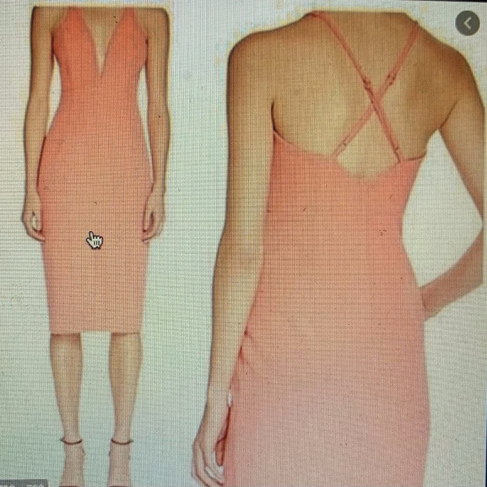 [Barot] Deep V Midi Dress in Melon